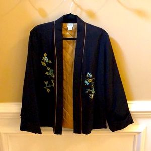 Vintage Neiman Marcus black blazer with floral